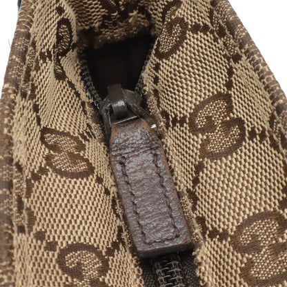 Gucci GG Canvas Sherry Line Shoulder Bag Crossbody Leather Khaki Beige Dark — view 5