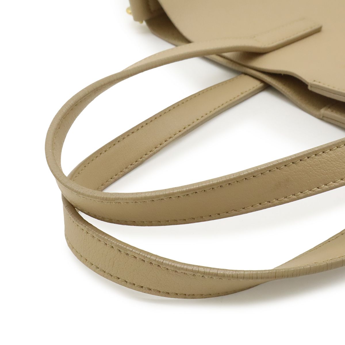 Saint Laurent Paris YSL Yves Toy Shopping Tote 2-Way Shoulder Leather Beige — view 4