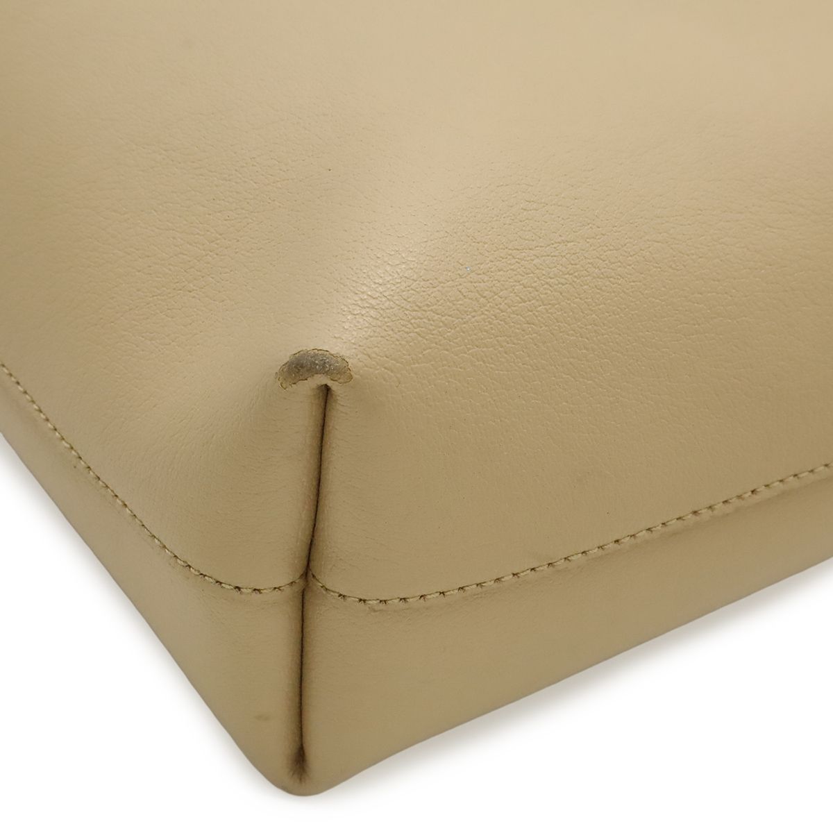 Saint Laurent Paris YSL Yves Toy Shopping Tote 2-Way Shoulder Leather Beige — view 3