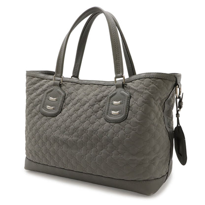 Gucci GG Neoprene Tote Shoulder Bag Nylon Leather Light Gray — view 2