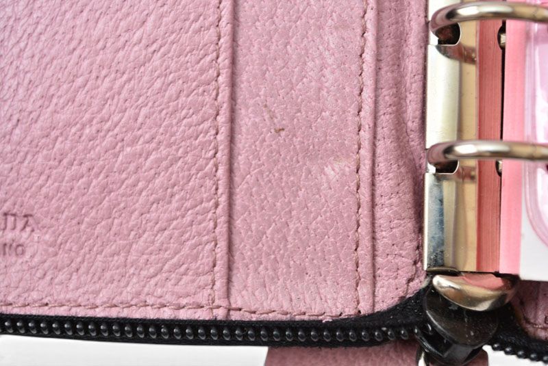 Prada System Notebook Cover Zip Around Leather Pink Bible Agenda — view 9