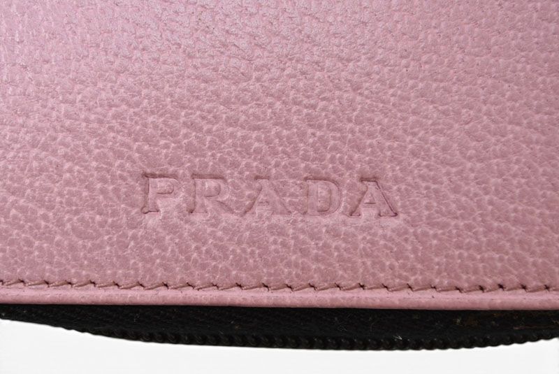 Prada System Notebook Cover Zip Around Leather Pink Bible Agenda — view 4