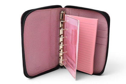 Prada System Notebook Cover Zip Around Leather Pink Bible Agenda — view 7