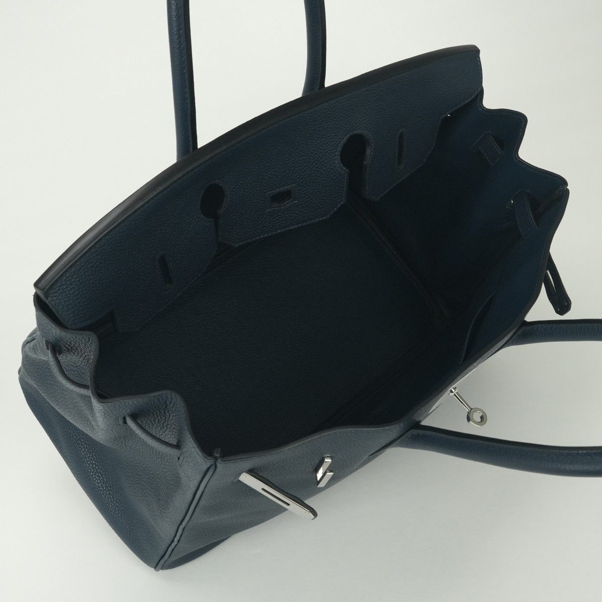 Hermes Birkin 35 Tote Togo Blue de Malte Navy Silver — view 9