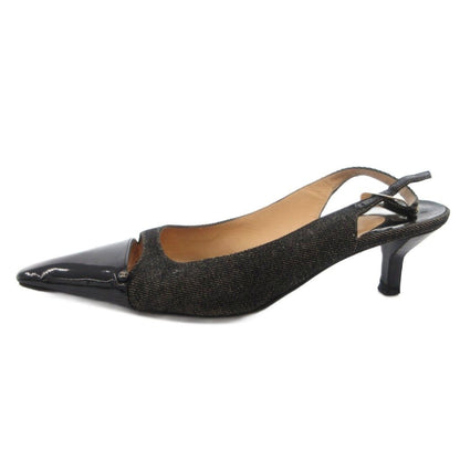 Chanel Mules Pointed Toe Pin Heels 37 Black — view 2