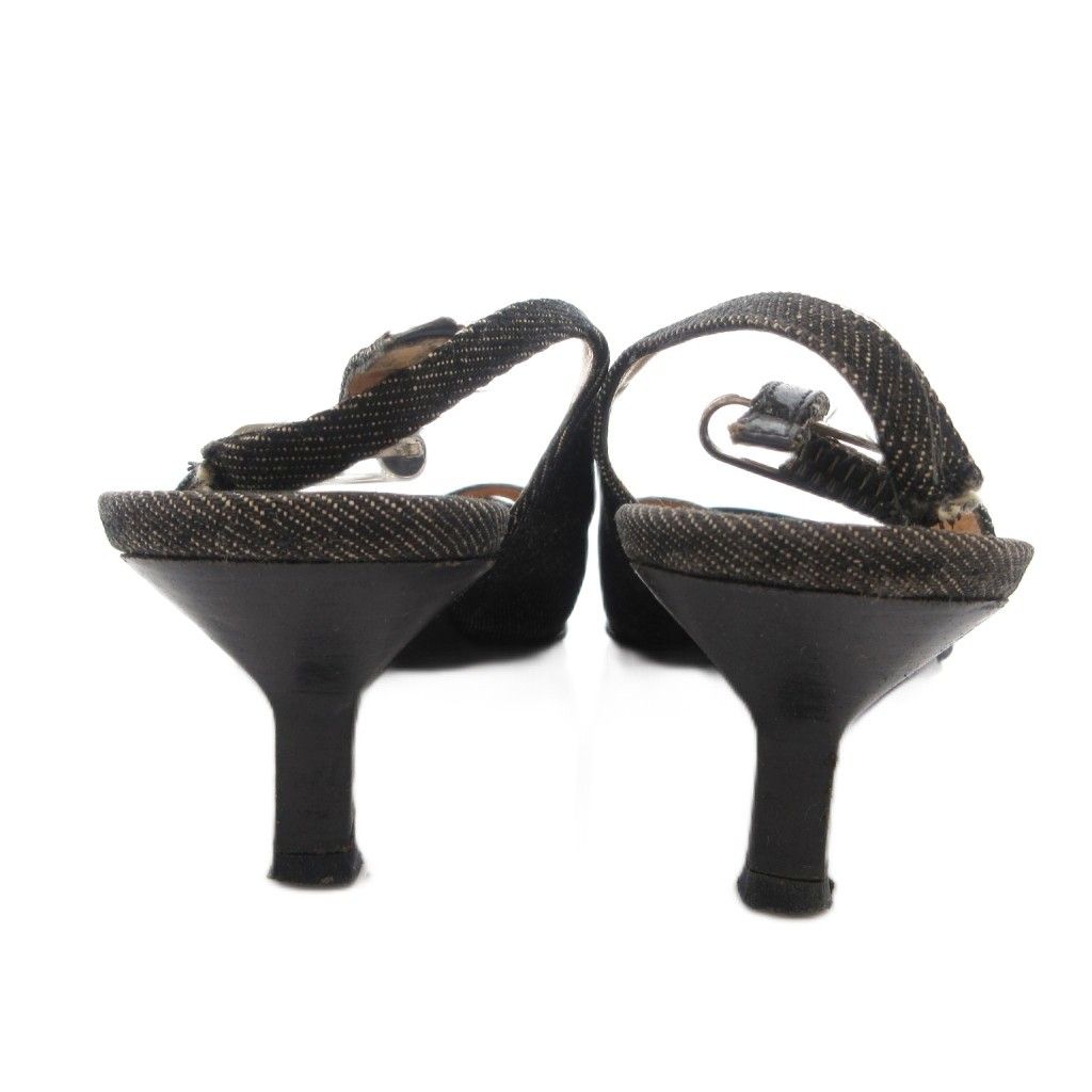 Chanel Mules Pointed Toe Pin Heels 37 Black — view 5
