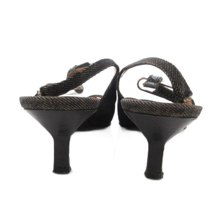 Chanel Mules Pointed Toe Pin Heels 37 Black — view 5