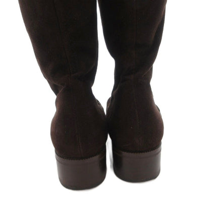 Fendi Long Boots Suede Lace Up 36 Brown — view 5
