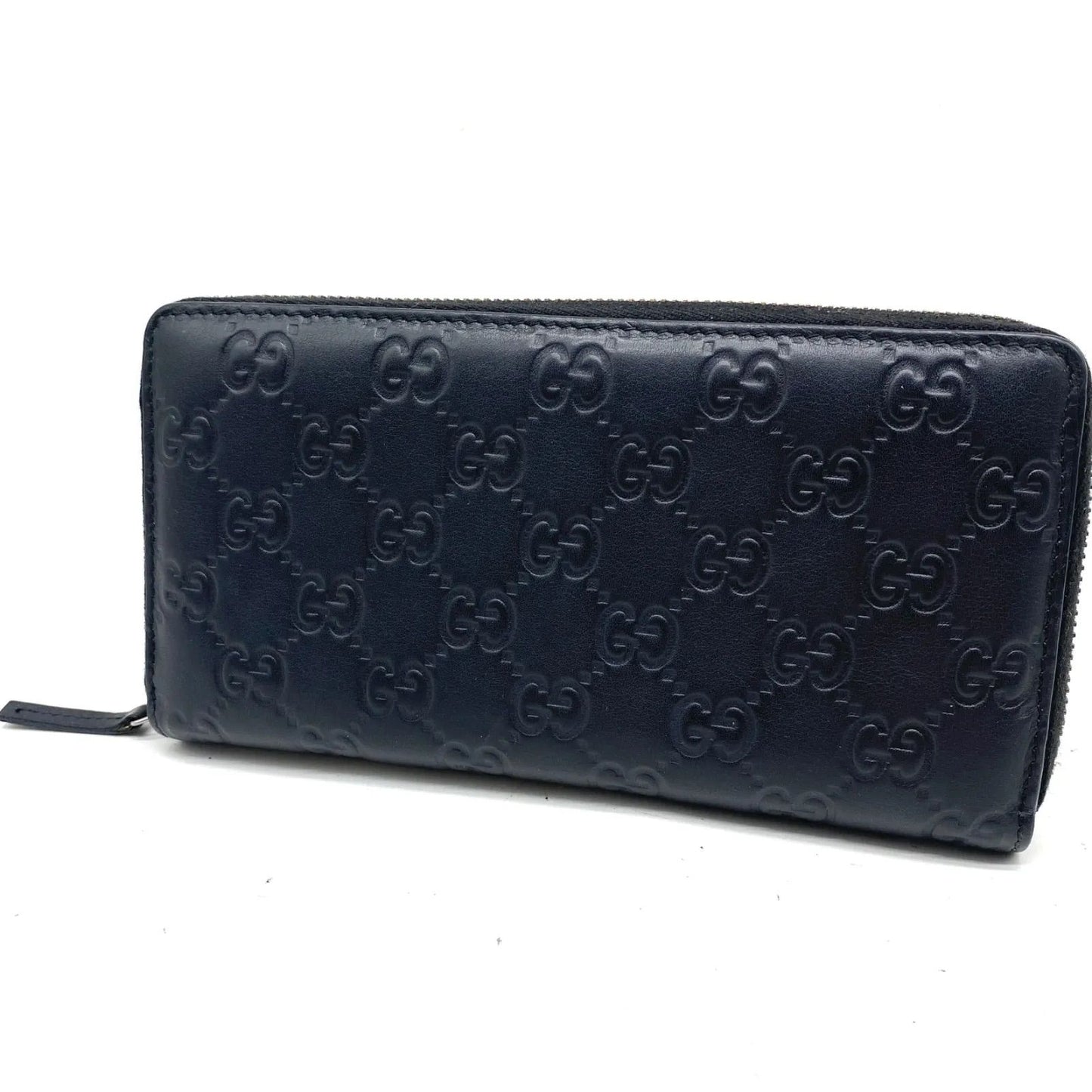 Gucci Wallet Guccissima Round Micro GG Leather Black