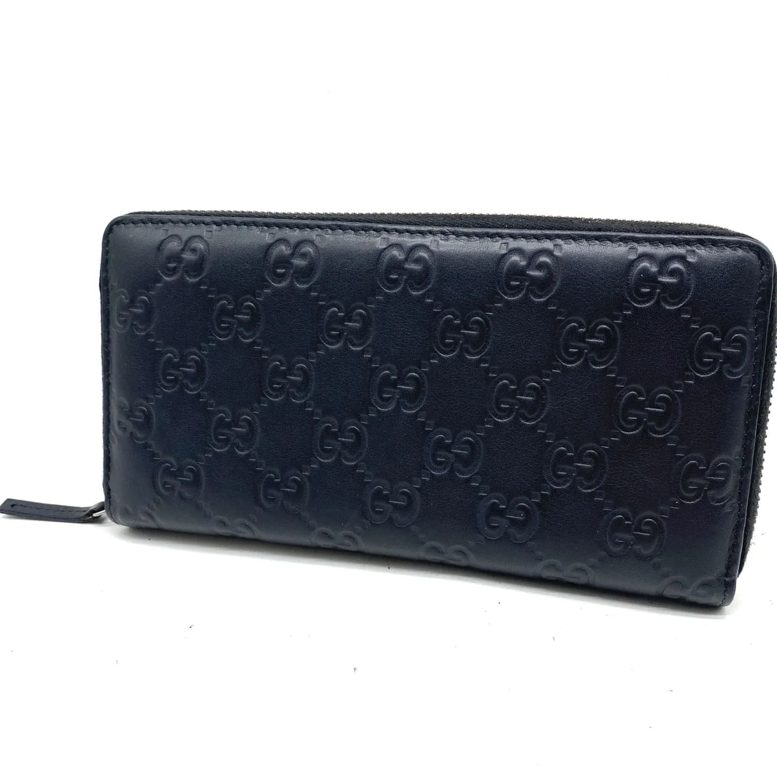 Gucci Wallet Guccissima Round Micro GG Leather Black