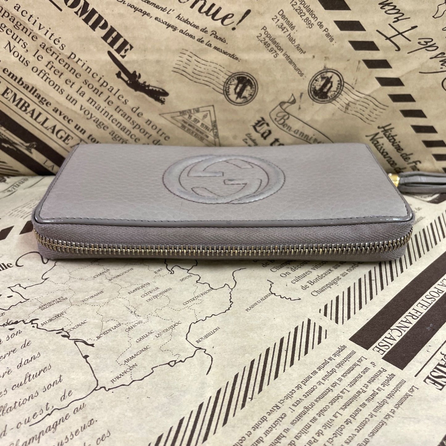 Gucci Wallet Interlocking GG Marmont Leather Gray Ju — view 5
