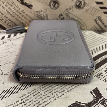 Gucci Wallet Interlocking GG Marmont Leather Gray Ju — view 4