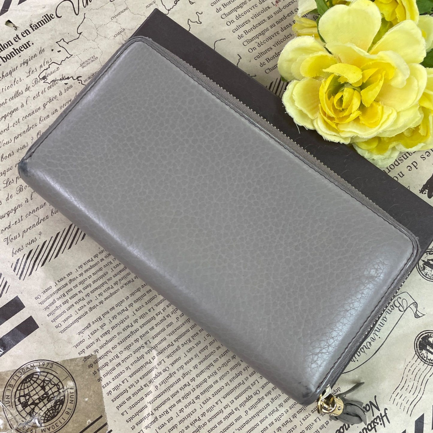 Gucci Wallet Interlocking GG Marmont Leather Gray Ju — view 3