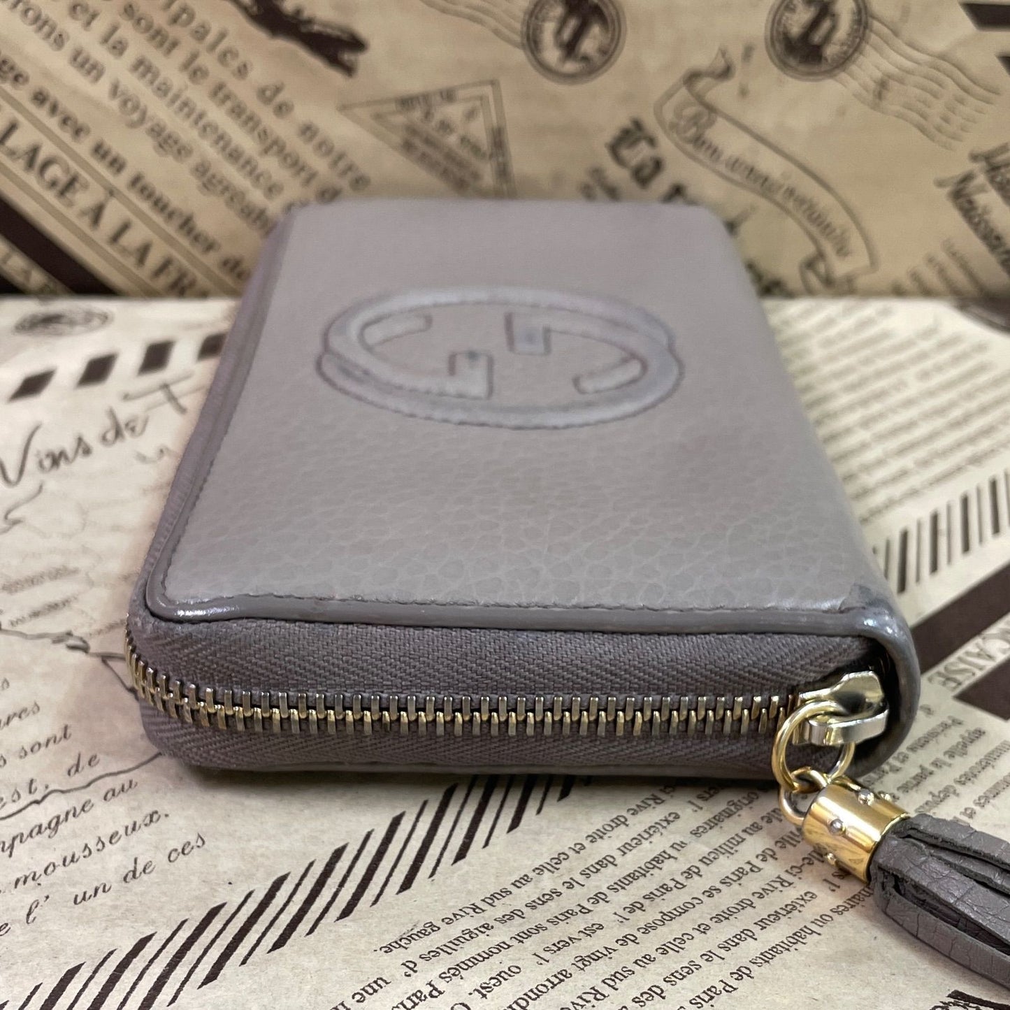 Gucci Wallet Interlocking GG Marmont Leather Gray Ju — view 6