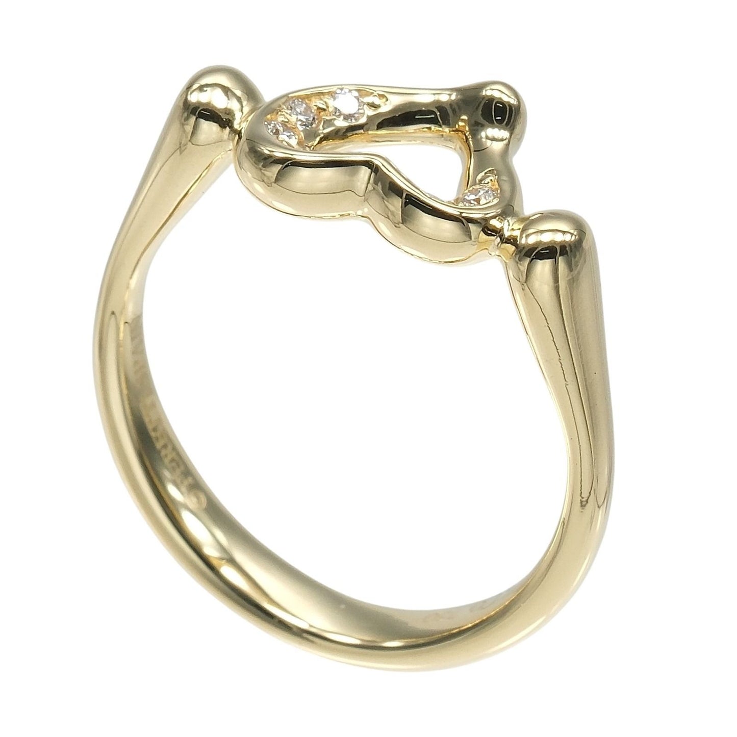 Tiffany & Co Open Heart Gold Diamond Ring — view 3