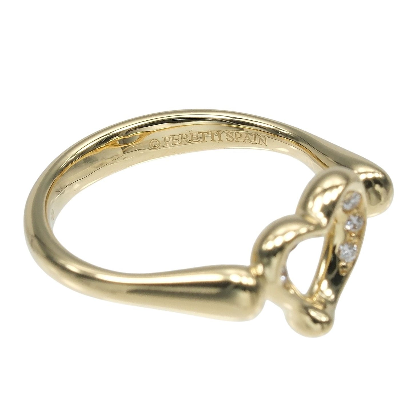 Tiffany & Co Open Heart Gold Diamond Ring — view 4