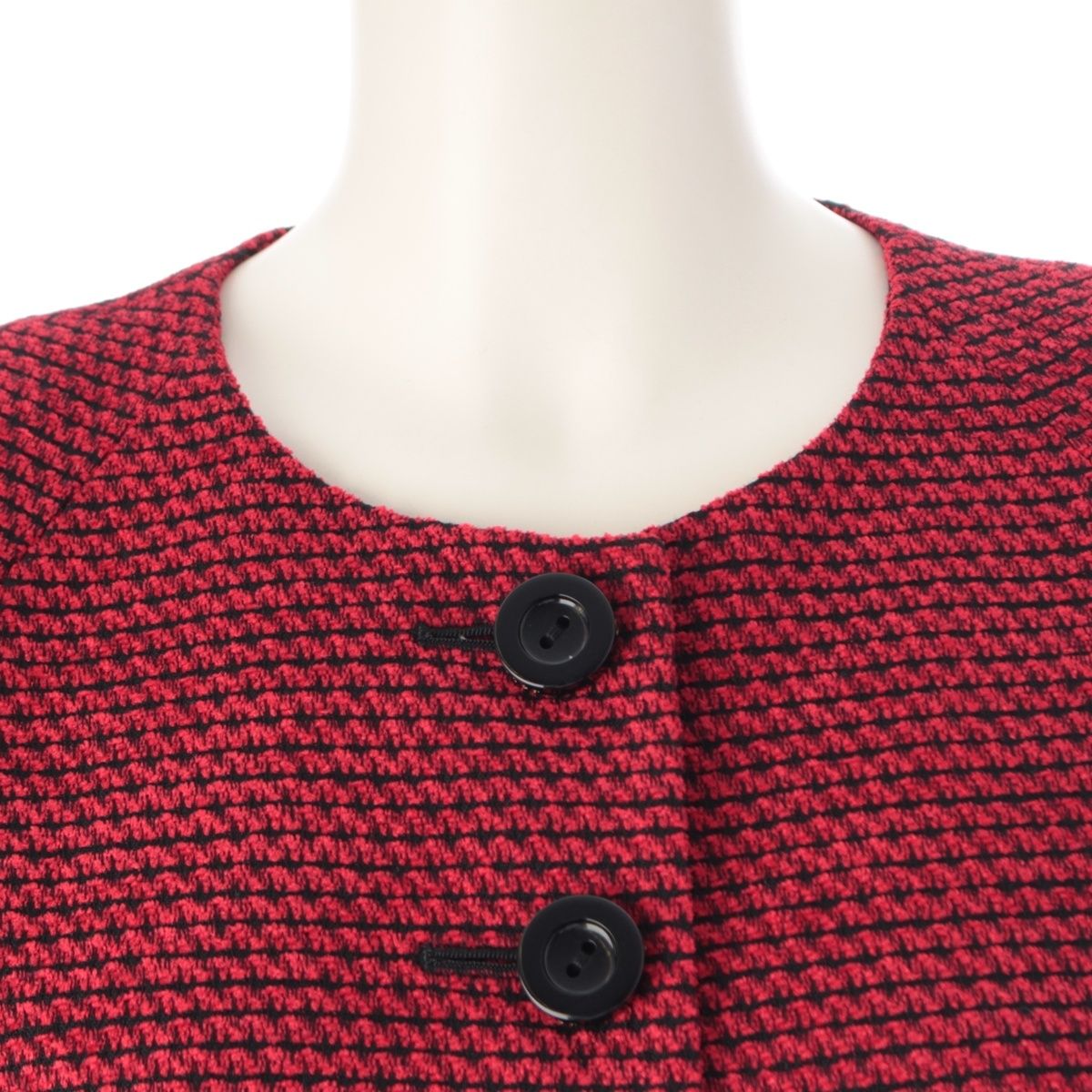 Dior Wool Vintage Jacket Skirt Set Red 13 — view 7