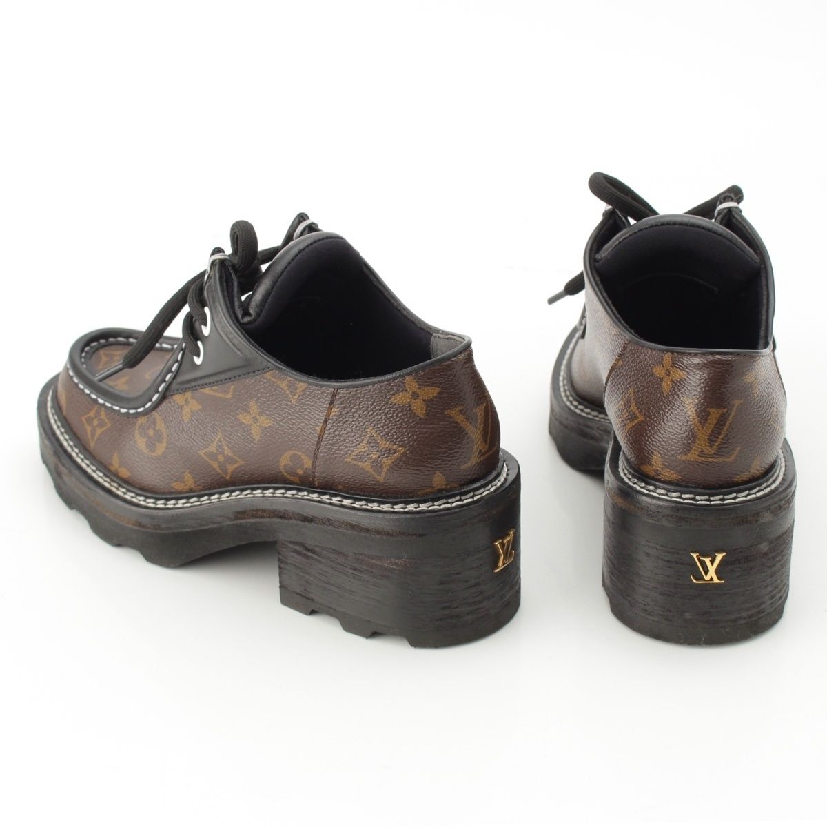 Louis Vuitton LV Boble Monogram Derby Tyrolean Shoes Brown — view 4