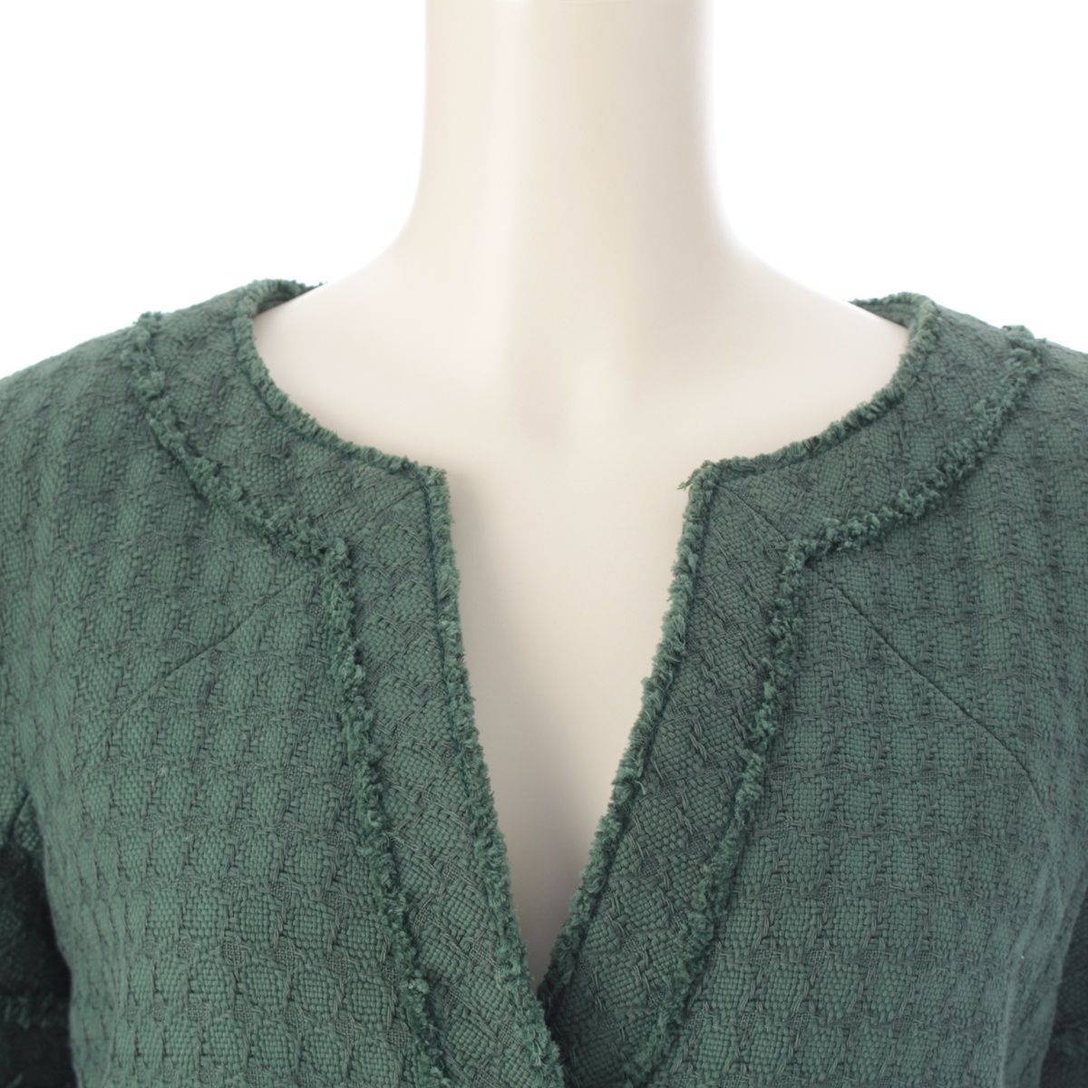 Chanel Cotton Silk Half Sleeve Mini Dress Green 38 — view 5