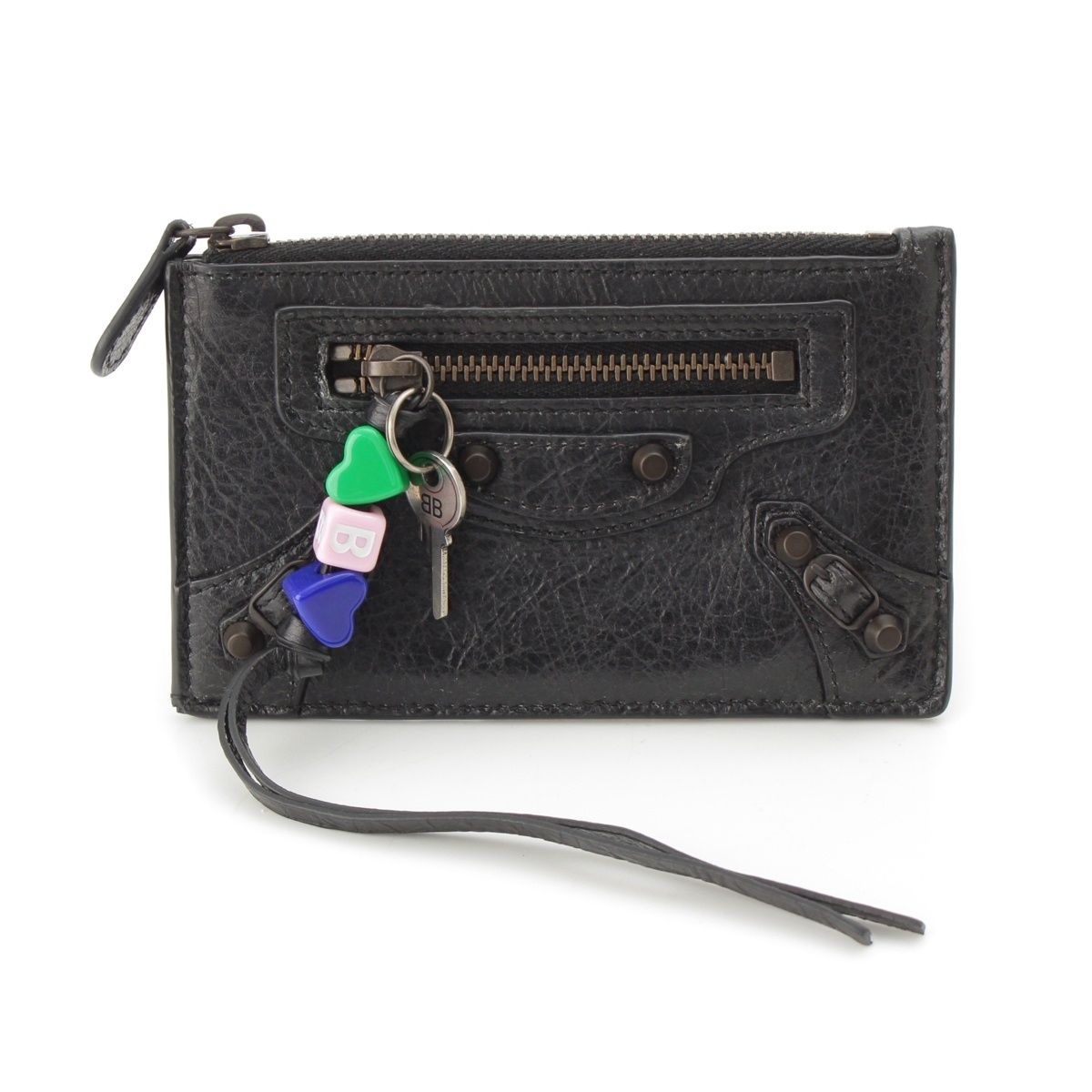 Balenciaga le City Long Leather Coin Case Wallet Black