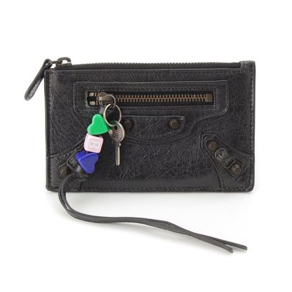 Balenciaga le City Long Leather Coin Case Wallet Black