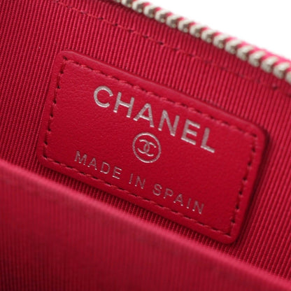 Chanel Caviar Leather CC Logo Zip Around Card Case Coin Pink — view 5