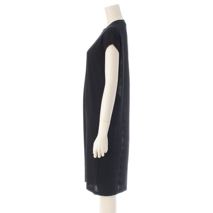 Hermes Cashmere Silk Chaine D'ancre Bicolor Sleeveless Dress Black White 40 — view 3