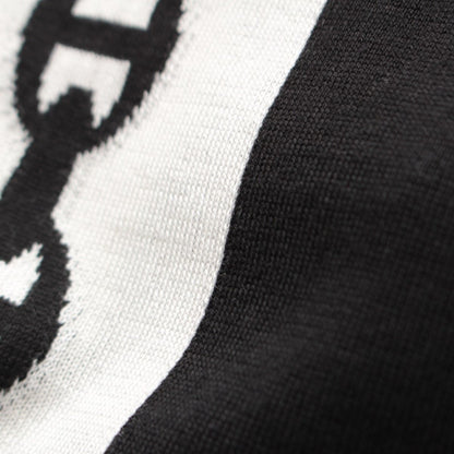 Hermes Cashmere Silk Chaine D'ancre Bicolor Sleeveless Dress Black White 40 — view 8