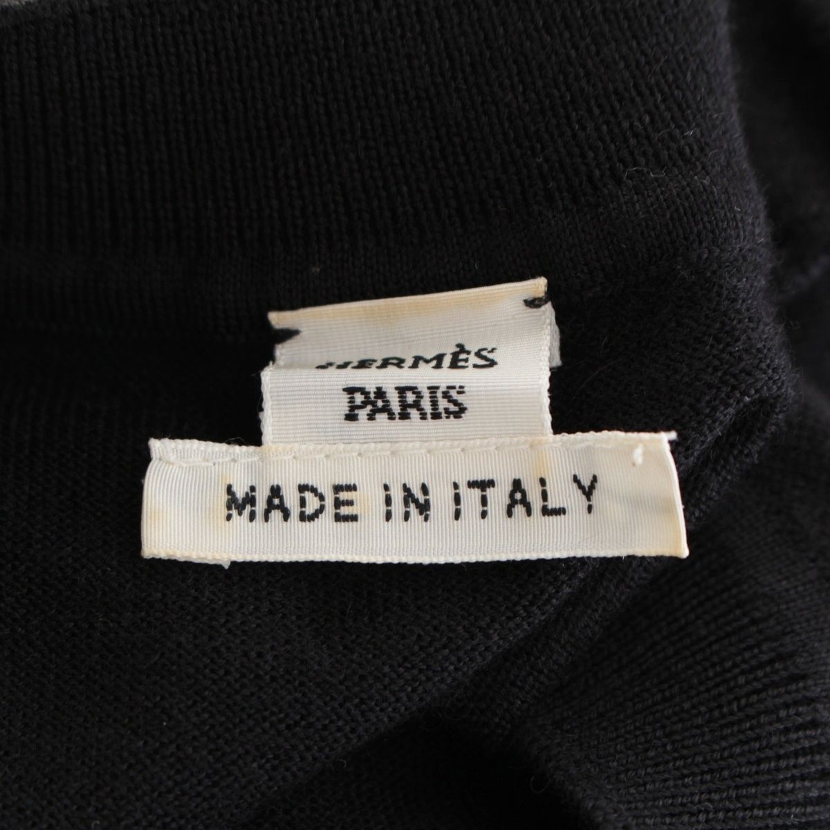 Hermes Cashmere Silk Chaine D'ancre Bicolor Sleeveless Dress Black White 40 — view 9
