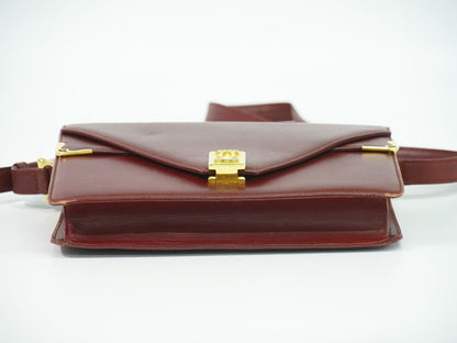 Cartier Must Line Shoulder Bag Pochette Leather Bordeaux — view 3