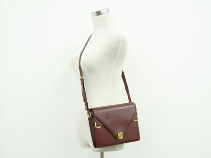 Cartier Must Line Shoulder Bag Pochette Leather Bordeaux — view 6