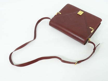 Cartier Must Line Shoulder Bag Pochette Leather Bordeaux — view 4