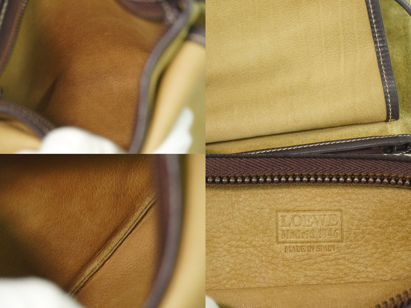 Loewe Anagram Shoulder Bag Pochette Suede Leather Brown — view 9