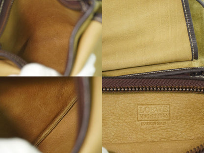 Loewe Anagram Shoulder Bag Pochette Suede Leather Brown — view 9
