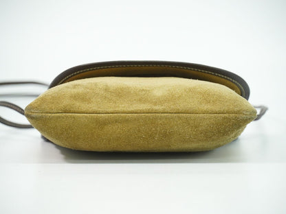 Loewe Anagram Shoulder Bag Pochette Suede Leather Brown — view 3