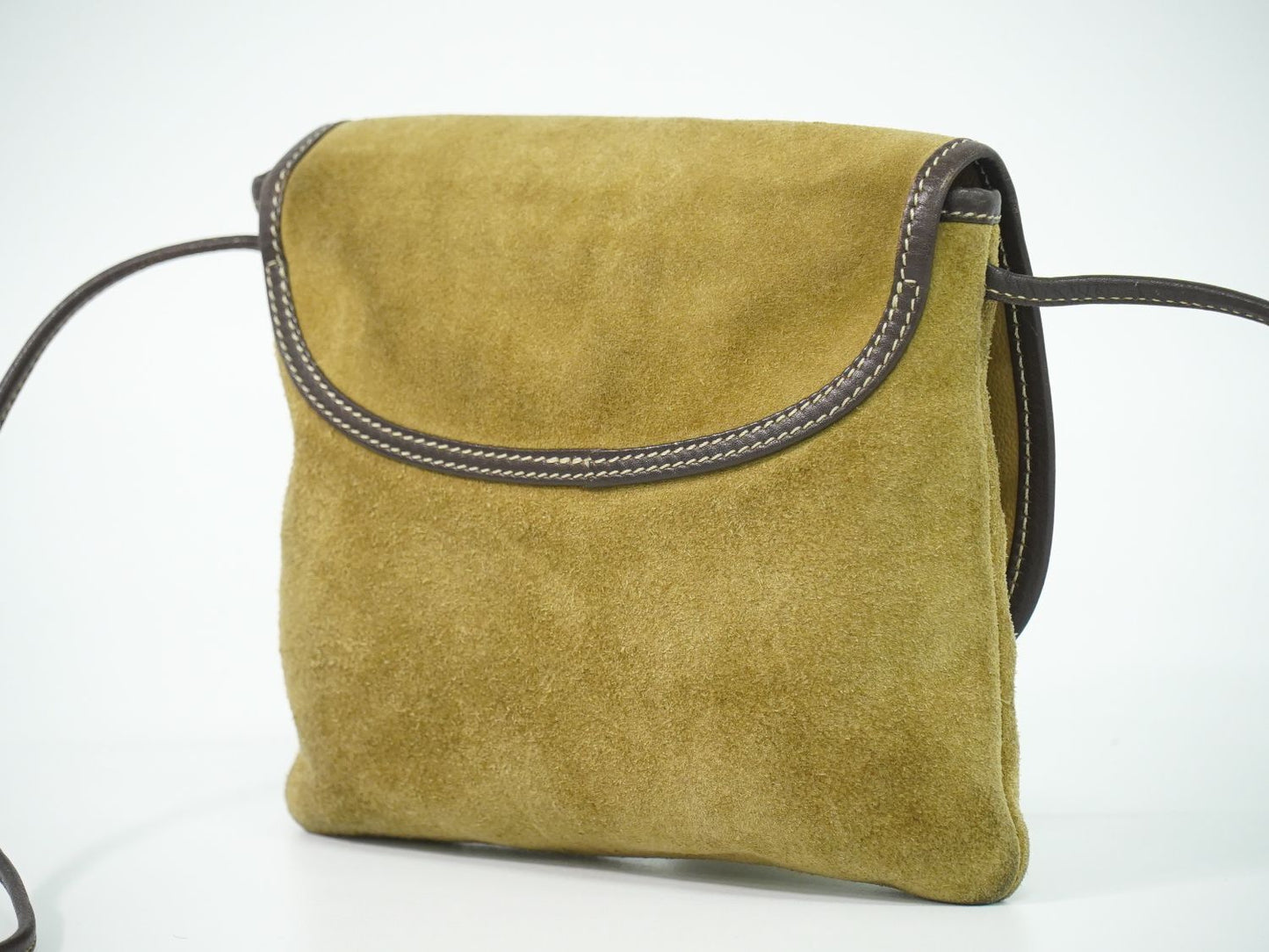Loewe Anagram Shoulder Bag Pochette Suede Leather Brown — view 2