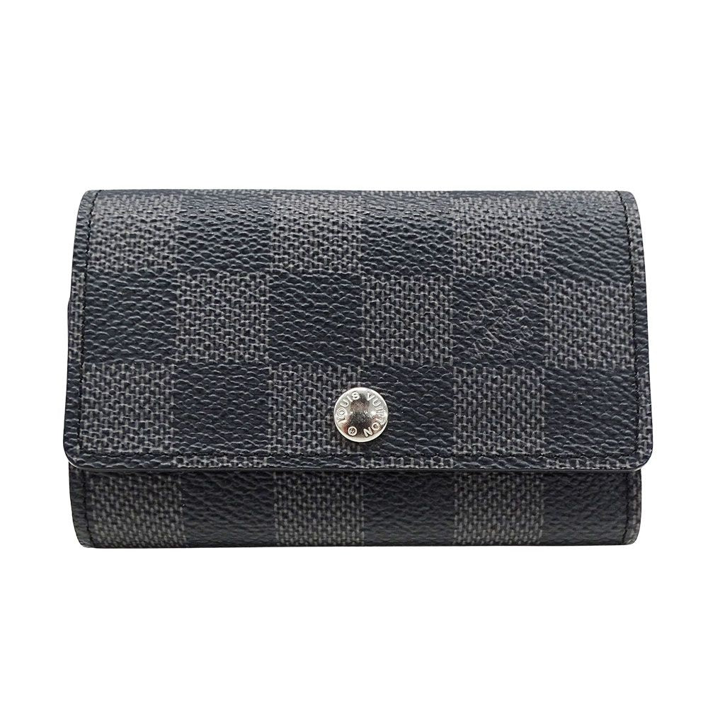 Louis Vuitton Key Case Damier Graphite Canvas Multicles 6 Black 6 Small Compact