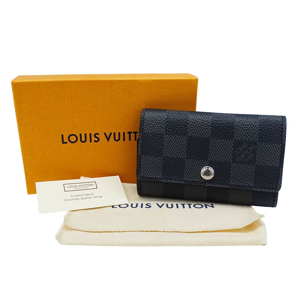 Louis Vuitton Key Case Damier Graphite Canvas Multicles 6 Black 6 Small Compact — view 5