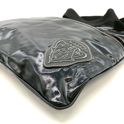Gucci Cles Shoulder Bag Enamel Patent Leather Black — view 4