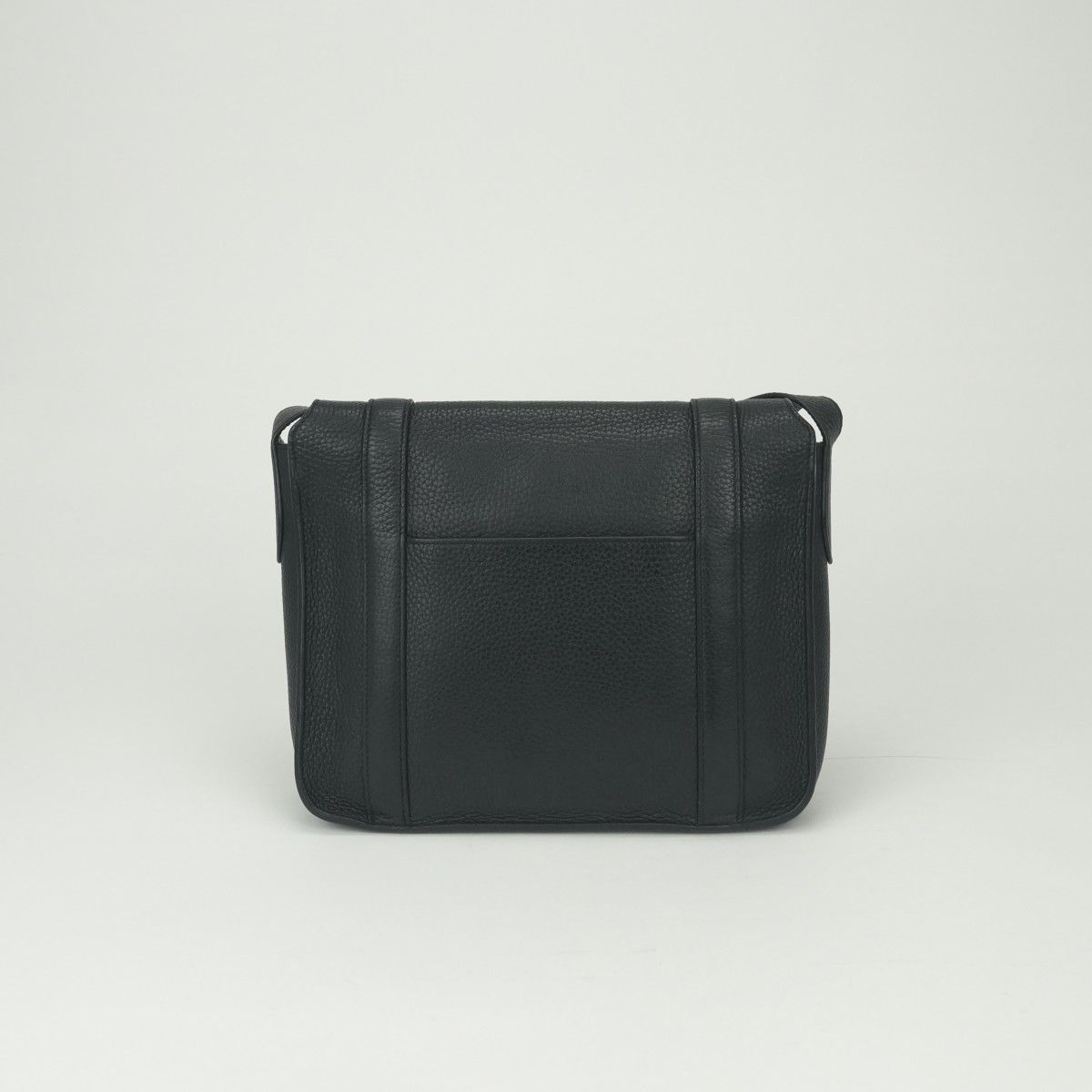 Hermes Steve Caporal 27 Shoulder Bag Taurillon Clemence Noir Black Silver — view 3