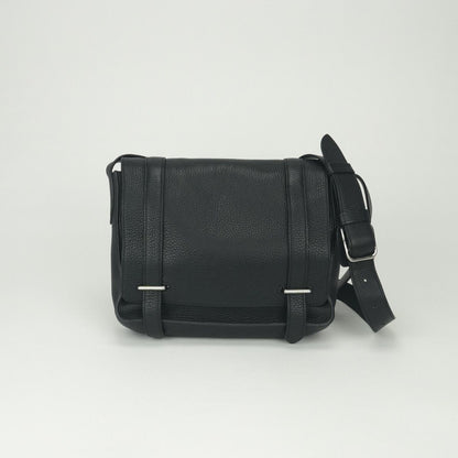 Hermes Steve Caporal 27 Shoulder Bag Taurillon Clemence Noir Black Silver