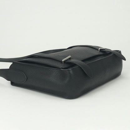 Hermes Steve Caporal 27 Shoulder Bag Taurillon Clemence Noir Black Silver — view 6