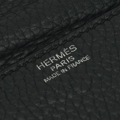 Hermes Steve Caporal 27 Shoulder Bag Taurillon Clemence Noir Black Silver — view 7
