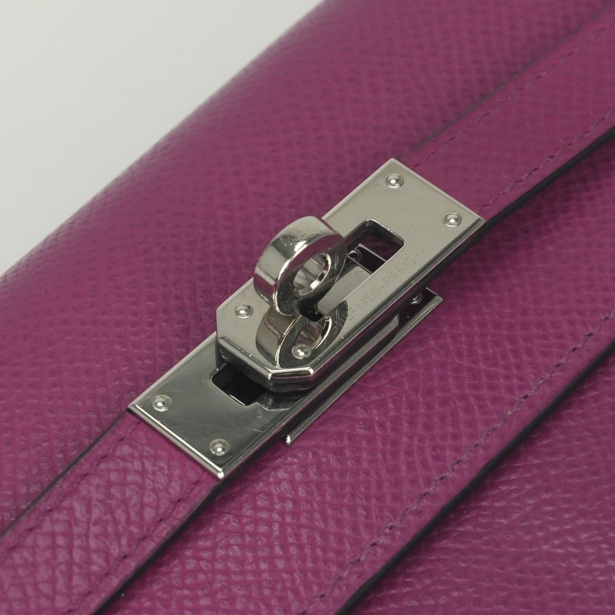 Hermes Kelly Wallet Epsom Rosepurple Pink Purple Silver — view 7