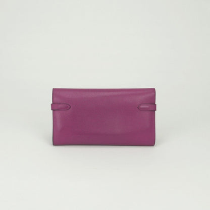 Hermes Kelly Wallet Epsom Rosepurple Pink Purple Silver — view 2