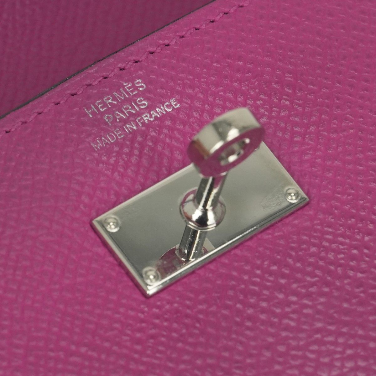 Hermes Kelly Wallet Epsom Rosepurple Pink Purple Silver — view 8