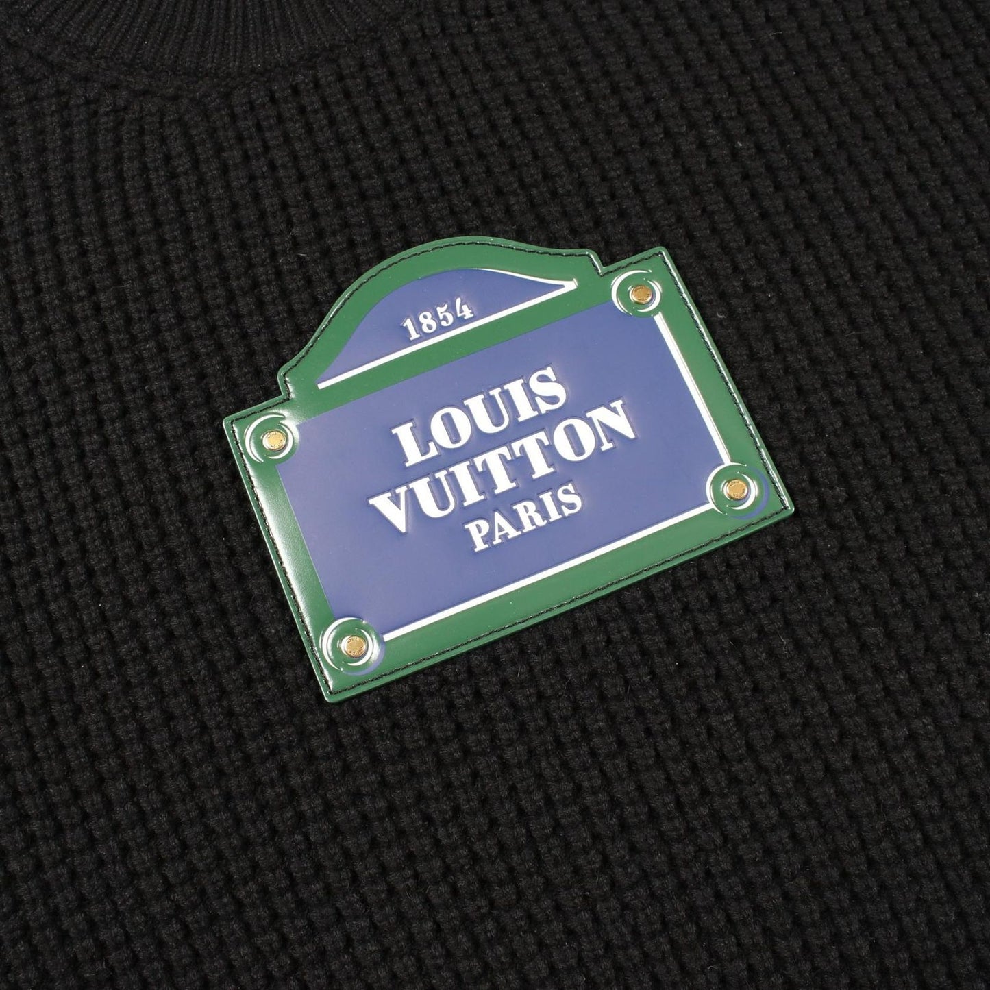 Louis Vuitton Knit LV Street Sign Dwf Black Wool Cashmere Sweater — view 8