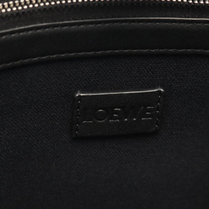 Loewe Tote Buckle Horizontal Anagram Black Canvas Leather — view 4
