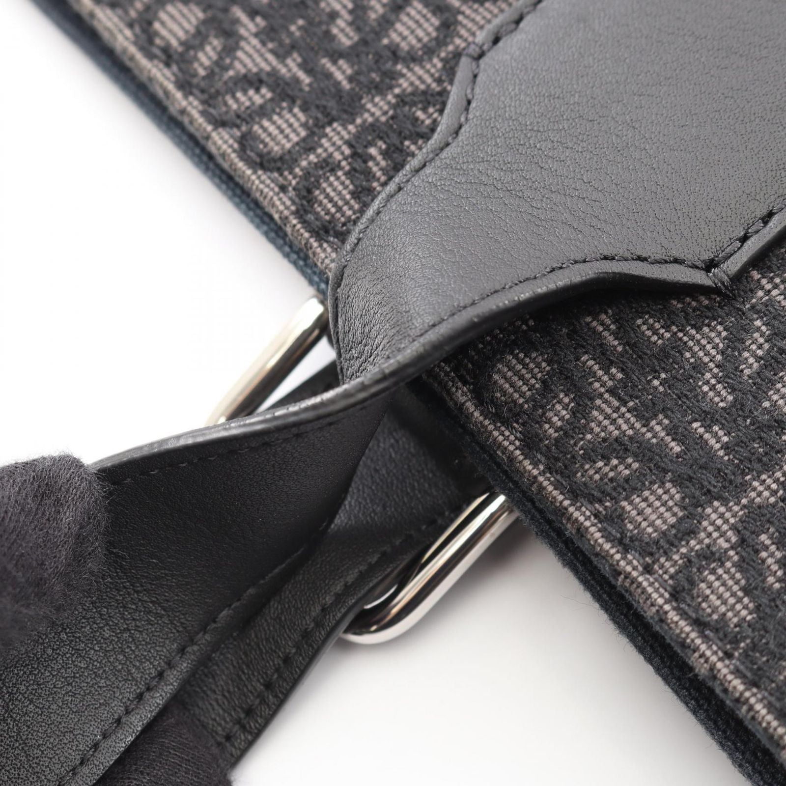 Loewe Tote Buckle Horizontal Anagram Black Canvas Leather — view 8