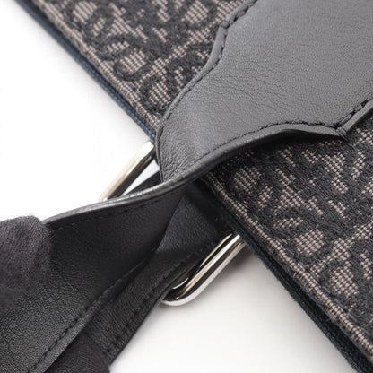 Loewe Tote Buckle Horizontal Anagram Black Canvas Leather — view 8